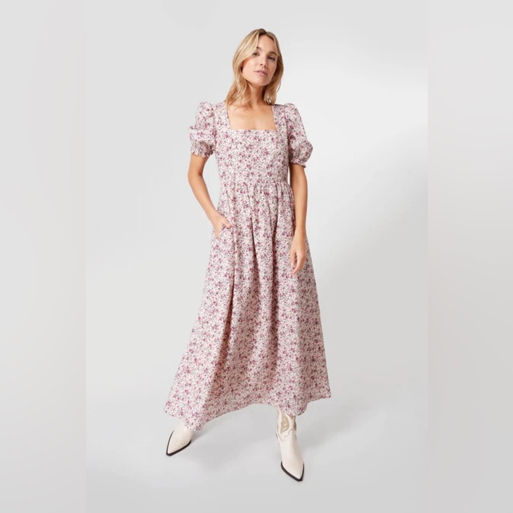 Hyacinth House Pink Floral Isla Maxi Dress
